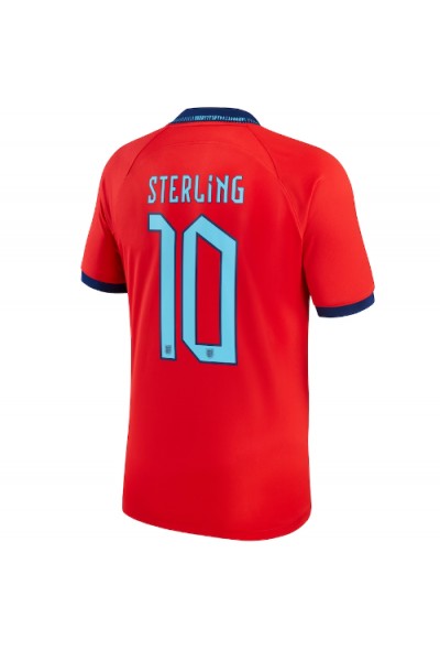 Englanti Raheem Sterling #10 Jalkapallovaatteet Vieraspaita MM-kisat 2022 Lyhythihainen